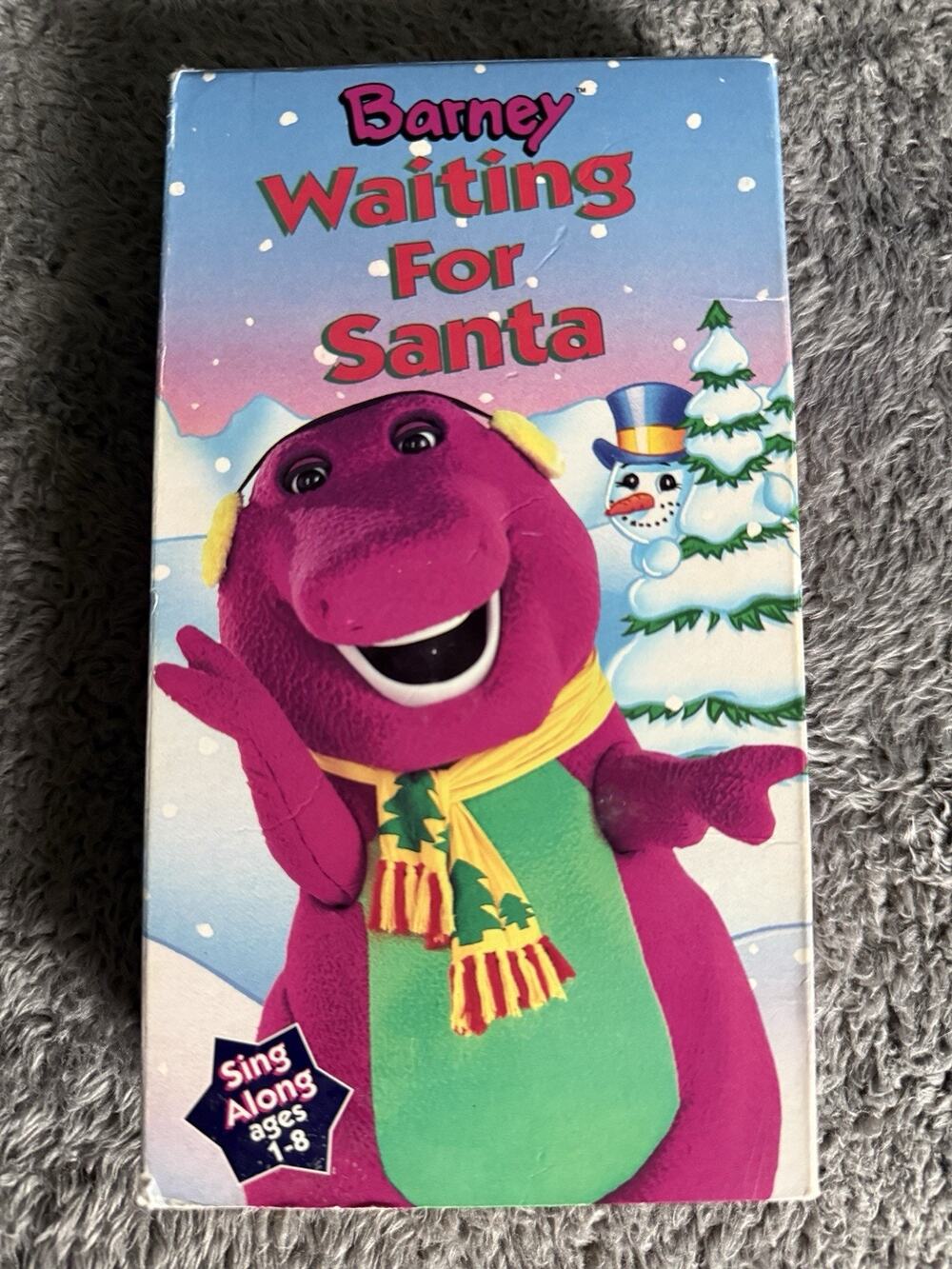 Barney Waiting for Santa VHS Christmas SING ALONG Purple Dinosaur 1992 *Tested*